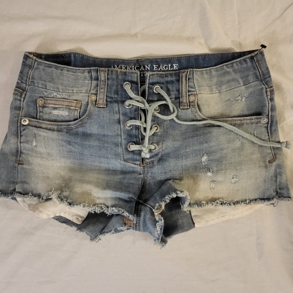 American Eagle Outfitters Pants - American Eagle outfitters distressed lace up shorts